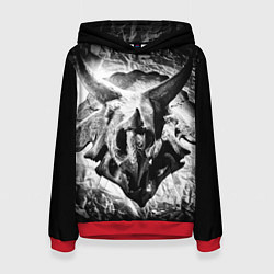 Толстовка-худи женская Трицератопс Динозавр, цвет: 3D-красный