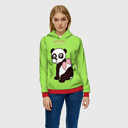 Толстовка-худи женская Святая панда, цвет: 3D-красный — фото 2