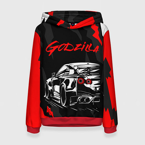 Женская толстовка NISSAN GT-R GODZILLA / 3D-Красный – фото 1