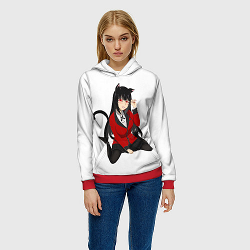 Женская толстовка Jabami Yumeko / 3D-Красный – фото 3