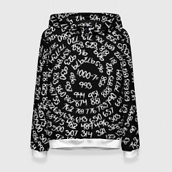 Толстовка-худи женская 1000-7, цвет: 3D-белый