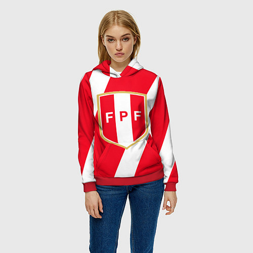 Женская толстовка Сборная Перу / 3D-Красный – фото 3