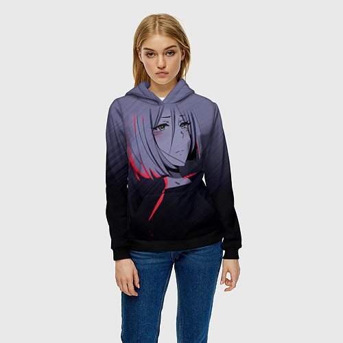 Женская толстовка Аниме Грустная / 3D-Черный – фото 3