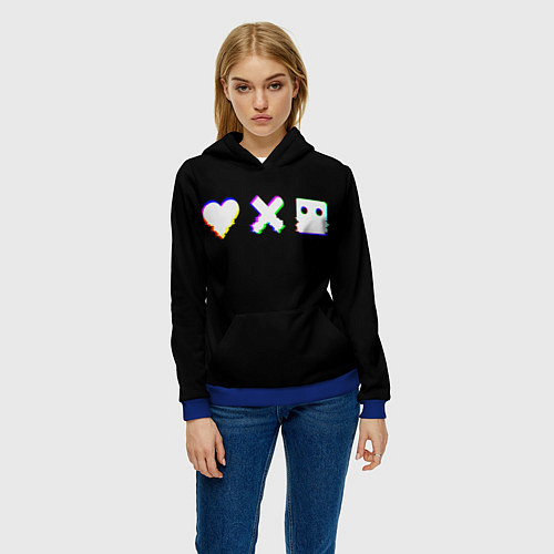 Женская толстовка Love Death and Robots Glitch / 3D-Синий – фото 3