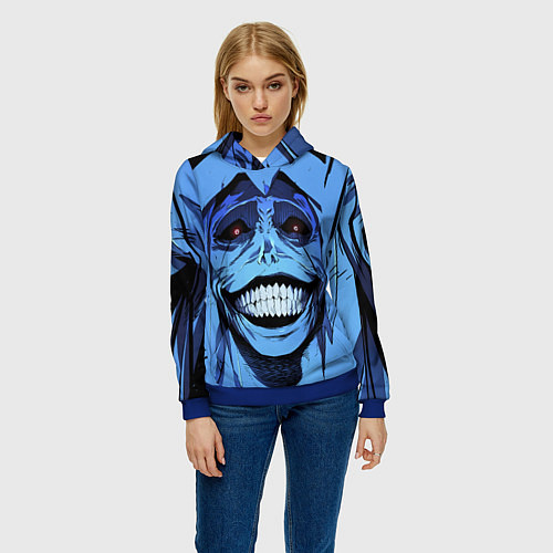 Женская толстовка ПОДНЯТИЕ УРОВНЯ В ОДИНОЧКУ / 3D-Синий – фото 3