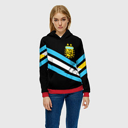 Толстовка-худи женская Сборная Аргентины, цвет: 3D-красный — фото 2