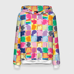 Толстовка-худи женская Команда пони, цвет: 3D-белый