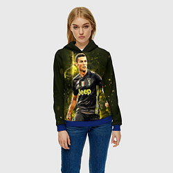 Толстовка-худи женская Cristiano Ronaldo Juventus, цвет: 3D-синий — фото 2
