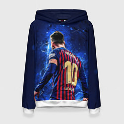 Толстовка-худи женская Leo Messi Лео Месси 10, цвет: 3D-белый
