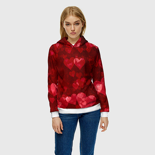 Женская толстовка СЕРДЕЧКИ HEARTS Z / 3D-Белый – фото 3
