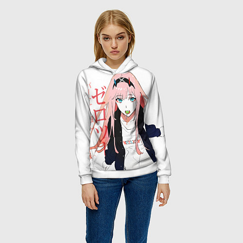 Женская толстовка Zero Two, Darling in the Franx / 3D-Белый – фото 3