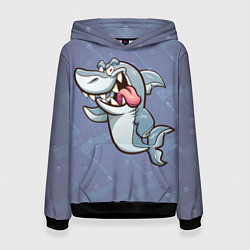 Толстовка-худи женская Акула, цвет: 3D-черный