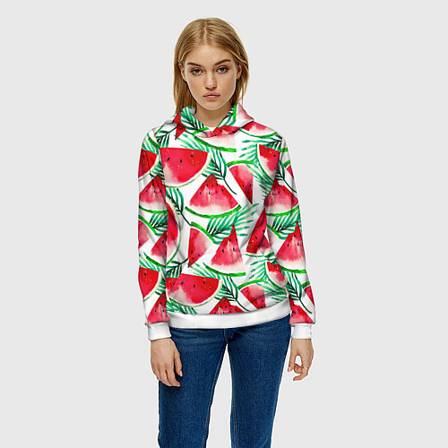 Женская толстовка Арбузное настроение / 3D-Белый – фото 3
