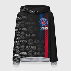 Толстовка-худи женская ФК ПСЖ PARIS SAINT GERMAIN, цвет: 3D-меланж
