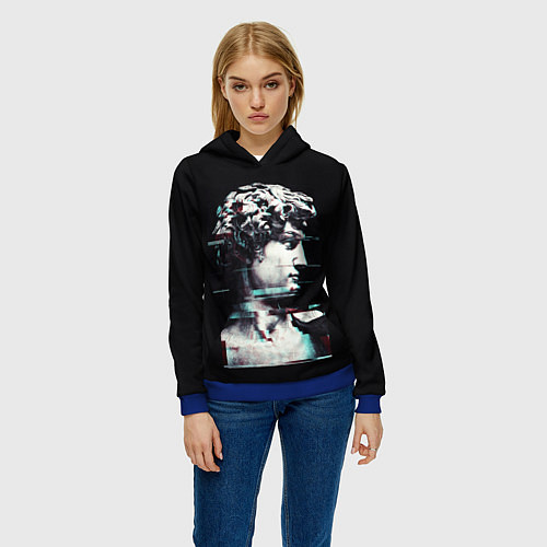 Женская толстовка David Glitch / 3D-Синий – фото 3