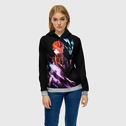Толстовка-худи женская ТАРТАЛЬЯ - GENSHIN IMPACT NEON, цвет: 3D-меланж — фото 2