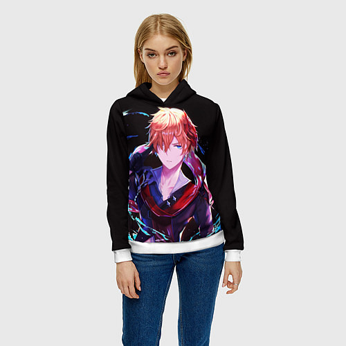 Женская толстовка ТАРТАЛЬЯ - ИГРА GENSHIN IMPACT / 3D-Белый – фото 3