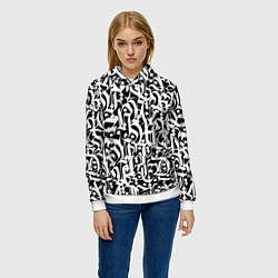 Толстовка-худи женская КАЛЛИГРАФИЯ CALLIGRAPHY, цвет: 3D-белый — фото 2