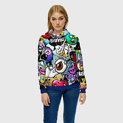 Толстовка-худи женская Граффити, цвет: 3D-синий — фото 2