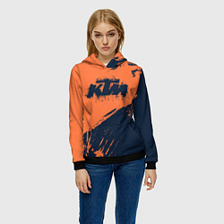 Толстовка-худи женская KTM ГРАНЖ Z, цвет: 3D-черный — фото 2