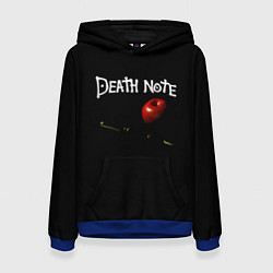 Толстовка-худи женская Death Note яблоко и ручка, цвет: 3D-синий