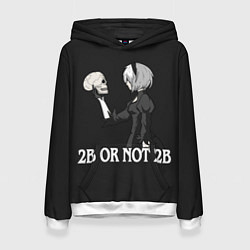 Толстовка-худи женская 2B OR NOT 2B, цвет: 3D-белый