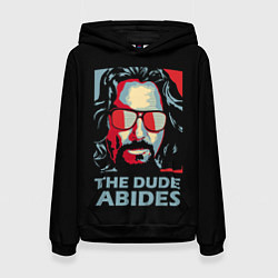 Толстовка-худи женская The Dude Abides Лебовски, цвет: 3D-черный