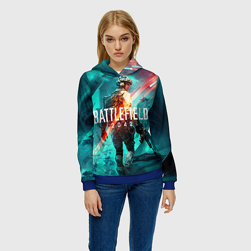 Женская толстовка Баттлфилд 2042 / 3D-Синий – фото 3