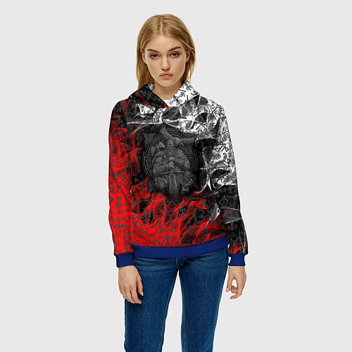 Женская толстовка Викинги / 3D-Синий – фото 3