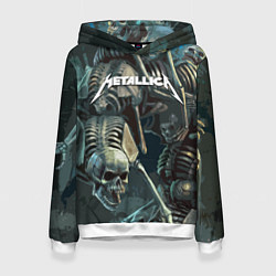 Толстовка-худи женская Metallica Metal Skull, цвет: 3D-белый