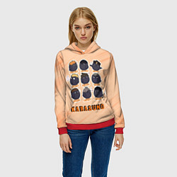 Толстовка-худи женская Вороны школы Карасуно Haikyu!!, цвет: 3D-красный — фото 2