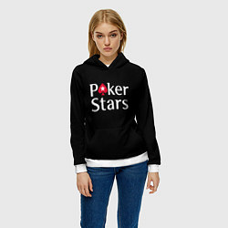 Толстовка-худи женская Poker Stars, цвет: 3D-белый — фото 2