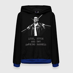 Толстовка-худи женская Карты Деньги 2 Ствола Боевик, цвет: 3D-синий