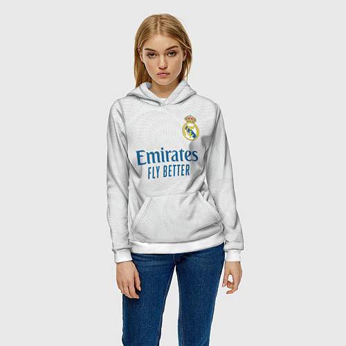 Женская толстовка Реал Мадрид форма 20212022 / 3D-Белый – фото 3