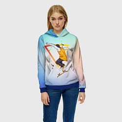 Толстовка-худи женская Скейтер, цвет: 3D-синий — фото 2