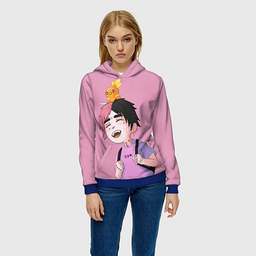 Женская толстовка Young Lil Peep / 3D-Синий – фото 3