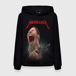 Толстовка-худи женская James Alan Hetfield METALLICA Z, цвет: 3D-черный