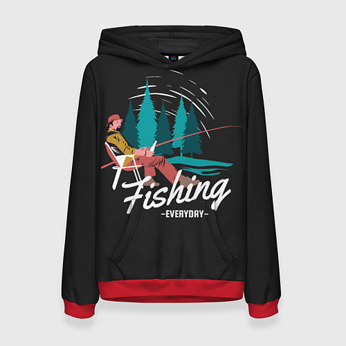 Женская толстовка Рыбалка Fishing / 3D-Красный – фото 1