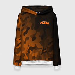 Толстовка-худи женская KTM КТМ CAMO RACING, цвет: 3D-белый