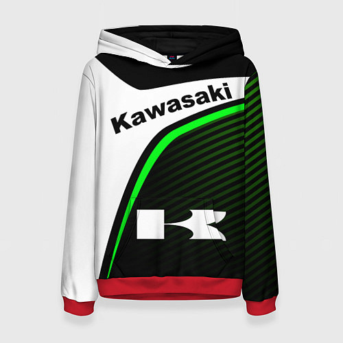 Женская толстовка KAWASAKI КАВАСАКИ SPORT / 3D-Красный – фото 1