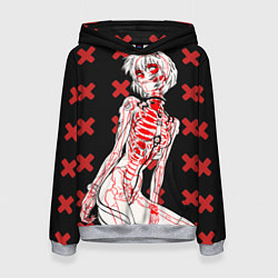 Толстовка-худи женская Ева 00 Аянами Рей в X Ray, цвет: 3D-меланж
