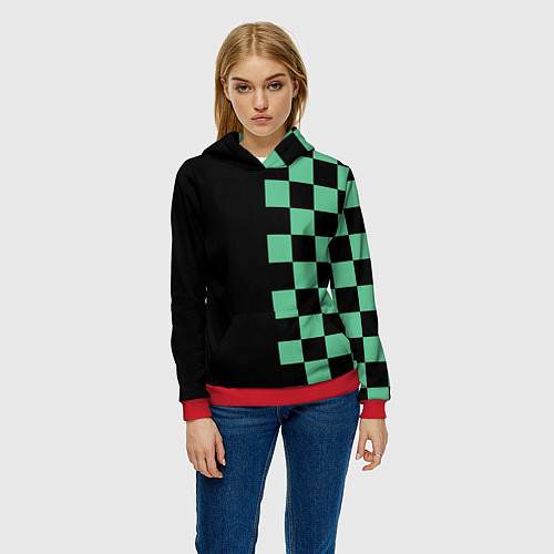 Женская толстовка КОСТЮМ TANJIRO KAMADO ТАНДЖИРО / 3D-Красный – фото 3