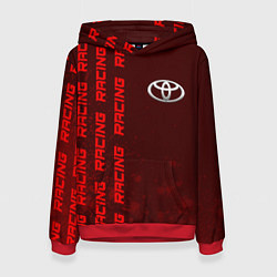 Толстовка-худи женская Тойота - Pro Racing Паттерн, цвет: 3D-красный