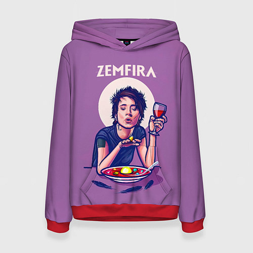 Женская толстовка ZEMFIRA арт ужин / 3D-Красный – фото 1