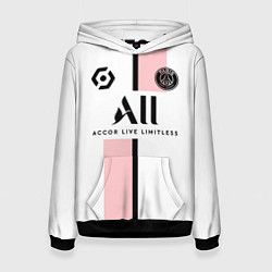 Толстовка-худи женская Месси форма гостевая ПСЖ 2122, цвет: 3D-черный