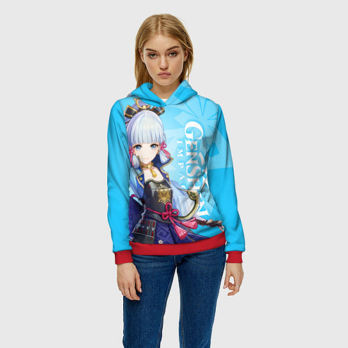Женская толстовка Genshin Impact, Аяка / 3D-Красный – фото 3