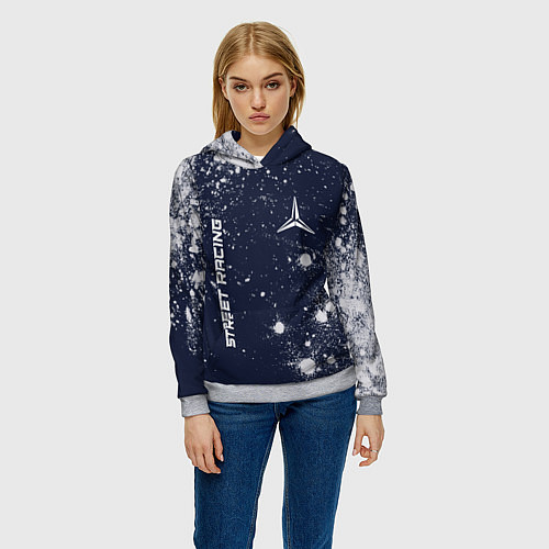 Женская толстовка Мерседес - Звезда - Pro Racing / 3D-Меланж – фото 3
