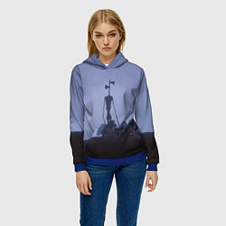 Толстовка-худи женская СИРЕНОГОЛОВЫЙ У ДОМА, цвет: 3D-синий — фото 2