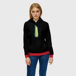 Толстовка-худи женская Народный кошмар, Кабачки, цвет: 3D-красный — фото 2