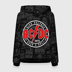 Толстовка-худи женская AC DC HIGH VOLTAGE, цвет: 3D-черный